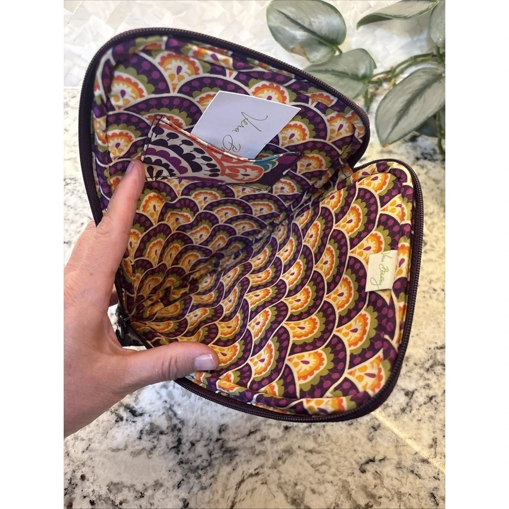 Retired Plum Crazy Quilted Cotton Floral Design Tablet Case 9 X 6.5 Inches
